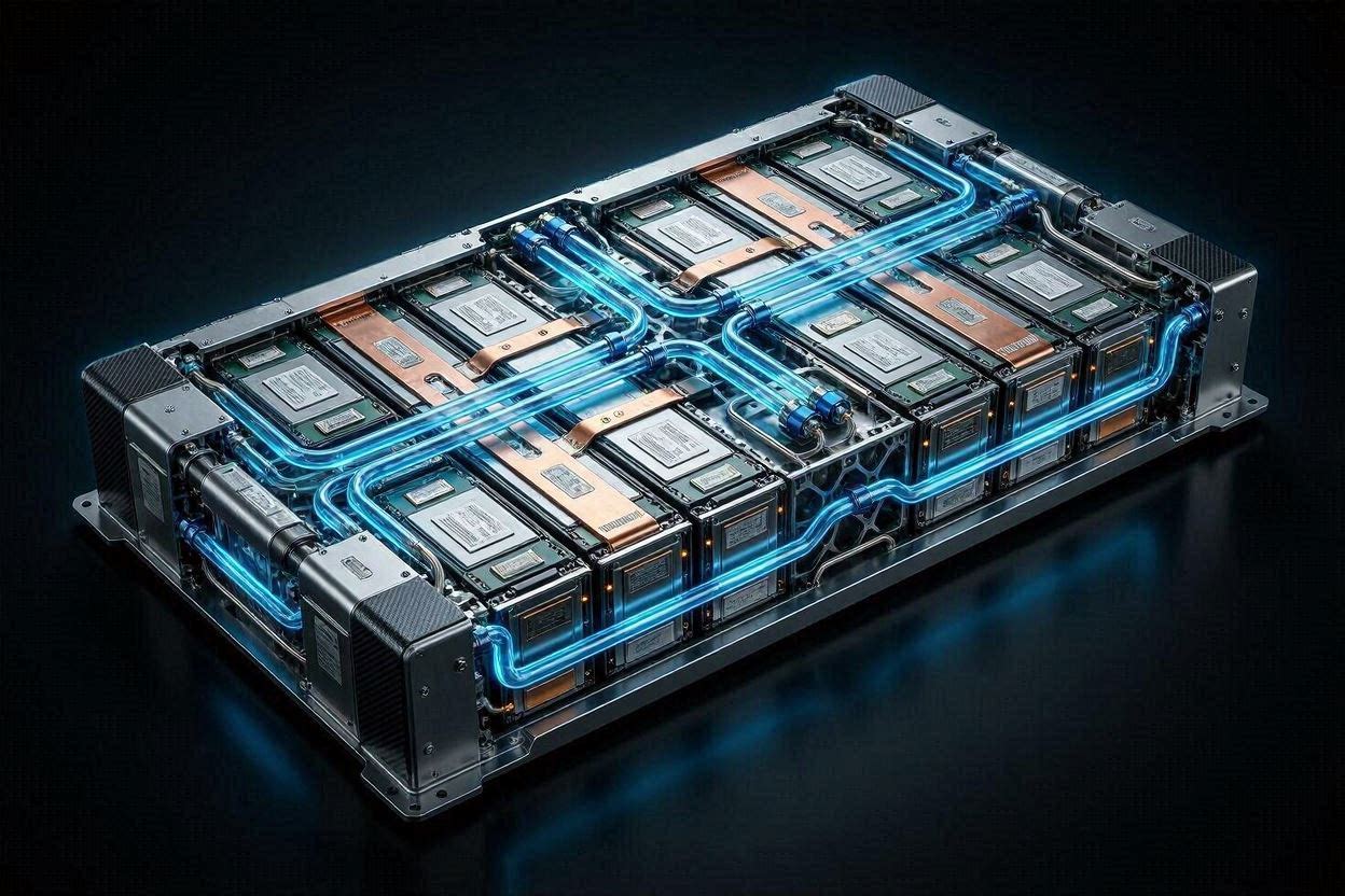 Liquid-cooled aviation battery module concept